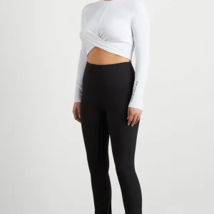 Cheap Aje ATHLETICA Twist Front Long Sleeve Crop Top 328 White/Black