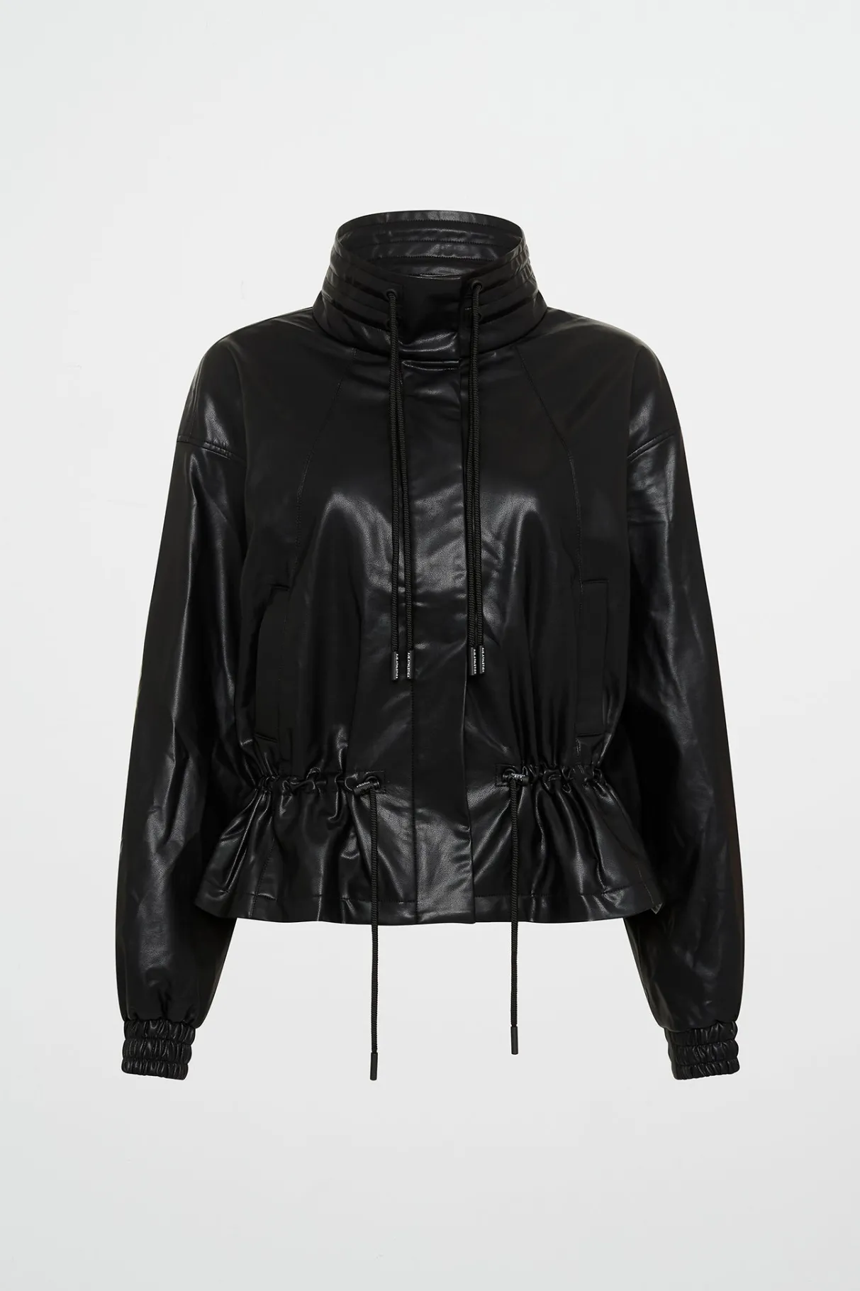 vegan_leather_ruched_jacket__1.webp Clearance Aje ATHLETICA Vegan Leather Ruched Jacket 770 Black