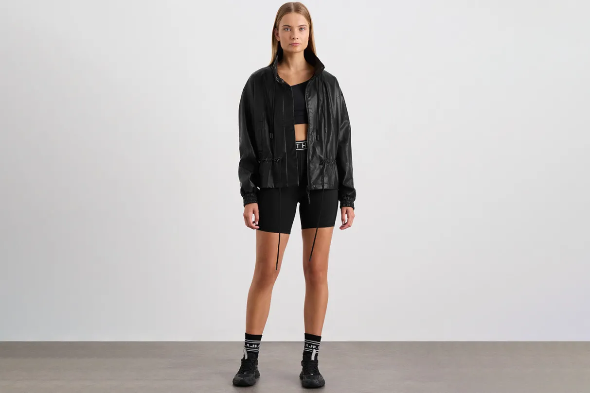 vegan_leather_ruched_jacket__16.webp Clearance Aje ATHLETICA Vegan Leather Ruched Jacket 770 Black