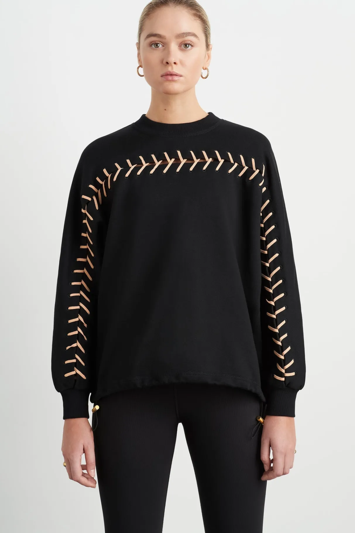 whipstitch_jumper__0.webp Flash Sale Aje ATHLETICA Whipstitch Jumper 424 Black/Beige