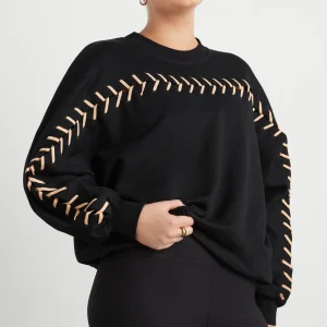 Flash Sale Aje ATHLETICA Whipstitch Jumper 424 Black/Beige
