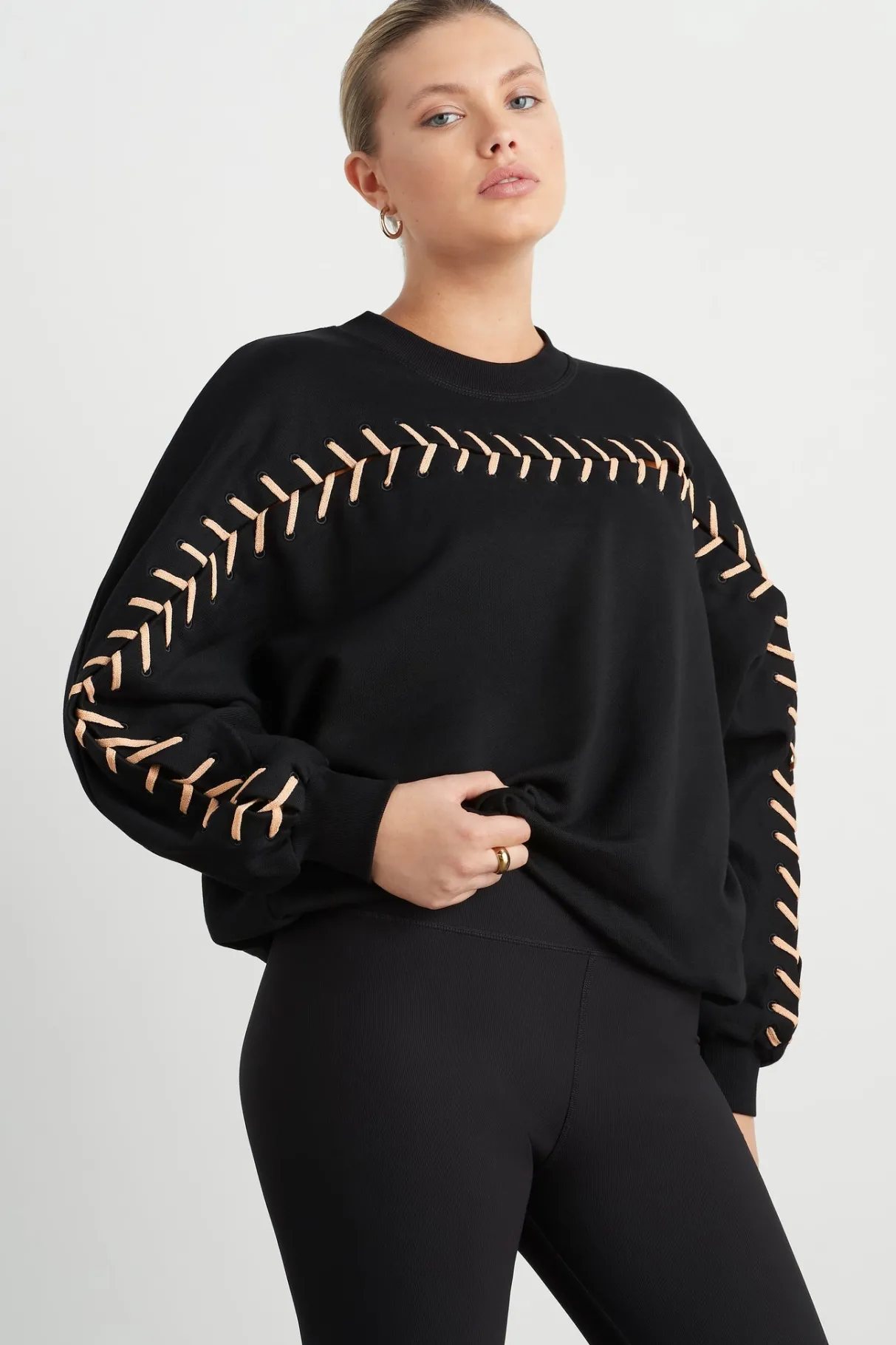 whipstitch_jumper__6.webp Flash Sale Aje ATHLETICA Whipstitch Jumper 424 Black/Beige