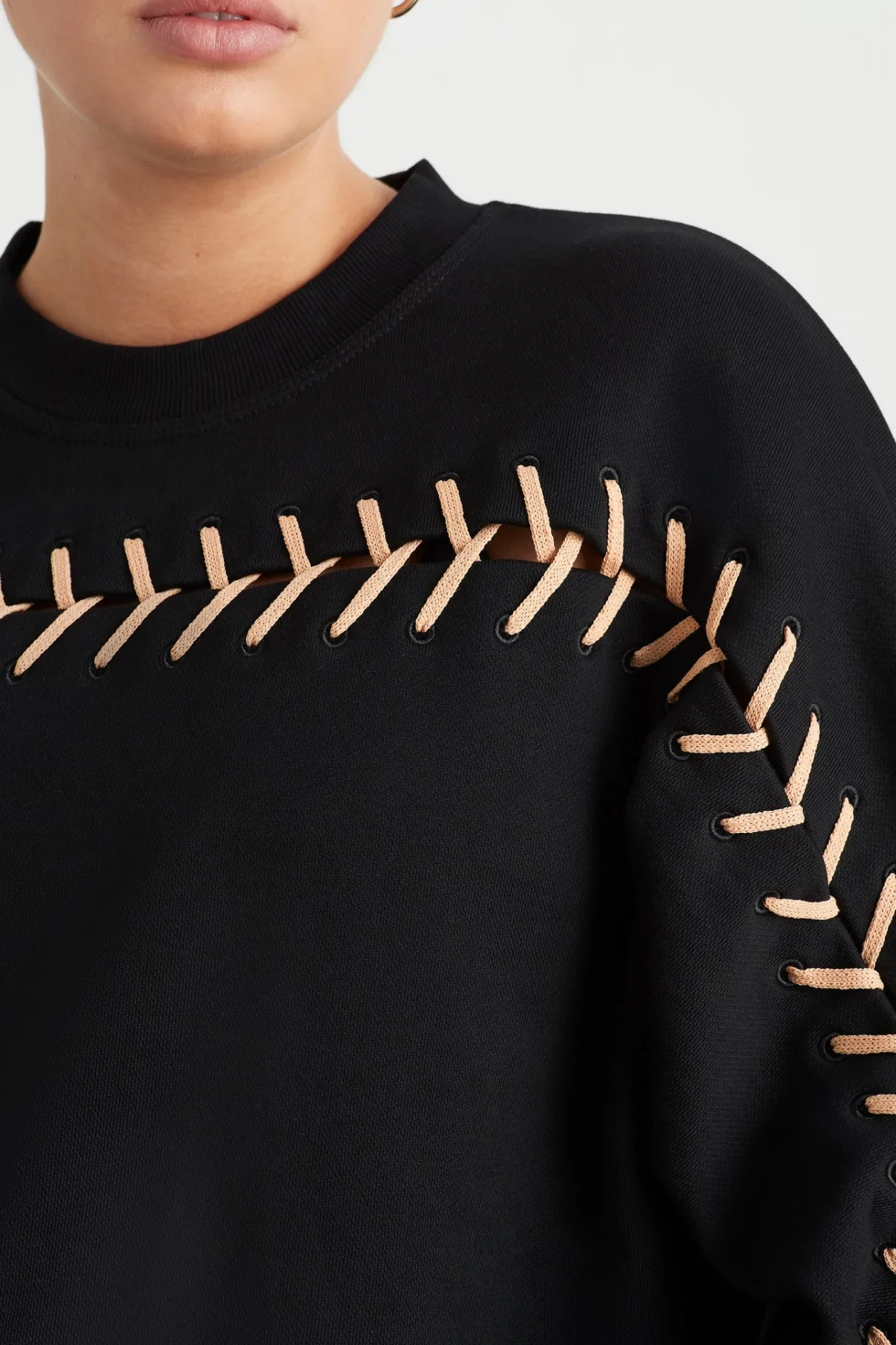 whipstitch_jumper__8.webp Flash Sale Aje ATHLETICA Whipstitch Jumper 424 Black/Beige