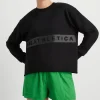 Cheap Aje ATHLETICA Whipstitch Split Crew Jumper 420 Black