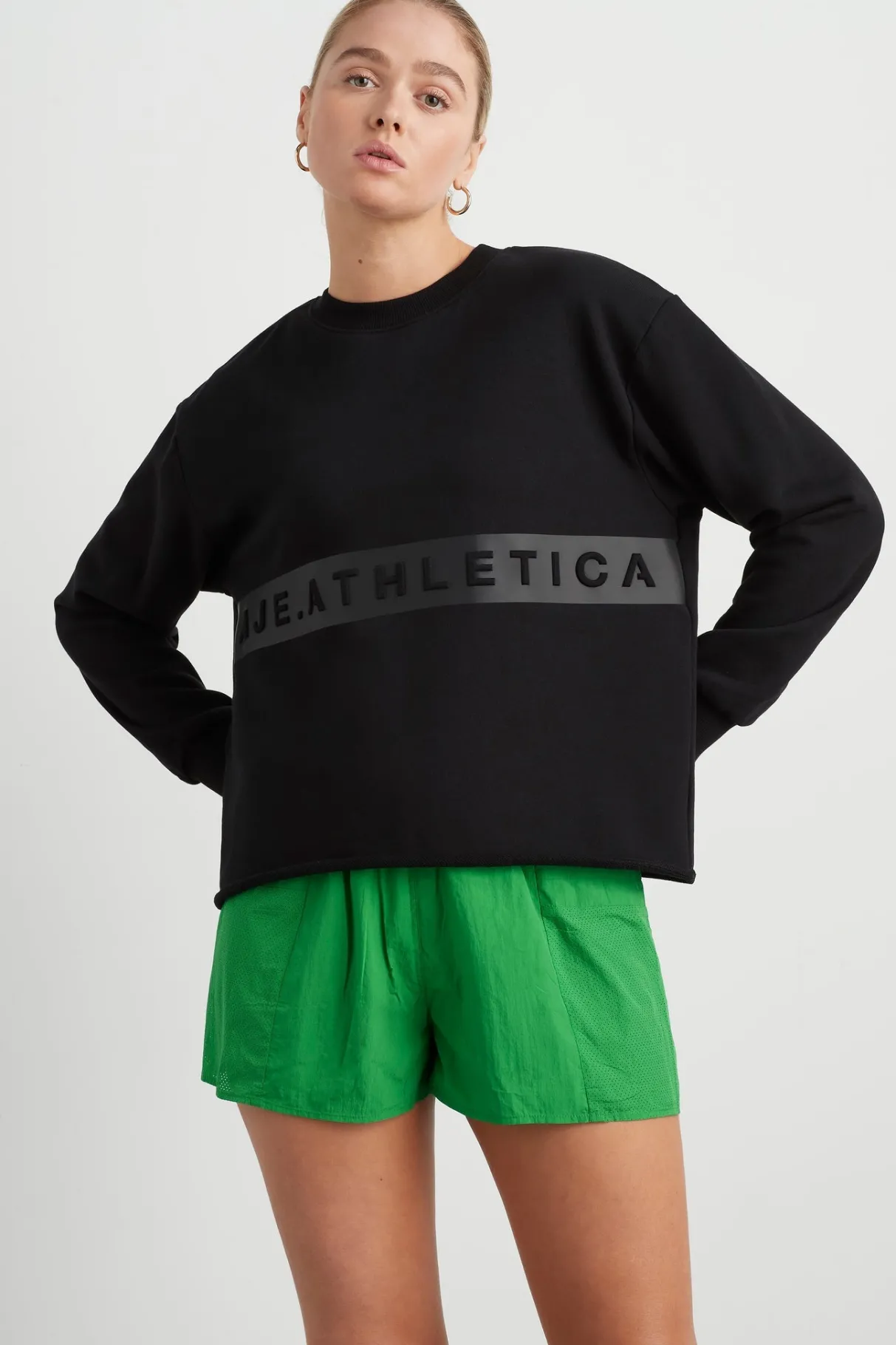 whipstitch_split_crew_jumper__0.webp Cheap Aje ATHLETICA Whipstitch Split Crew Jumper 420 Black