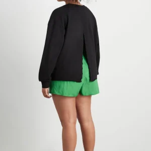 Cheap Aje ATHLETICA Whipstitch Split Crew Jumper 420 Black