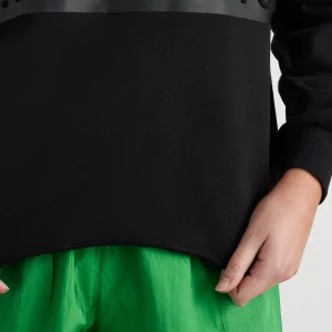 Cheap Aje ATHLETICA Whipstitch Split Crew Jumper 420 Black