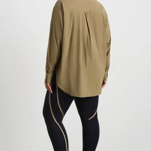 Fashion Aje ATHLETICA Windbreaker Logo Shirt 427 Soft Khaki