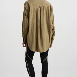 Fashion Aje ATHLETICA Windbreaker Logo Shirt 427 Soft Khaki