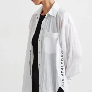 Fashion Aje ATHLETICA Windbreaker Shirt 406 White