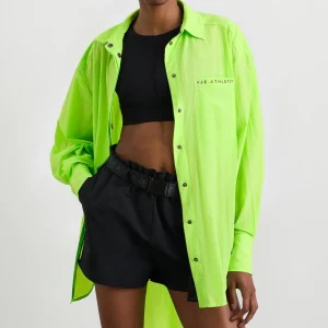 Fashion Aje ATHLETICA Windbreaker Shirt 406 Lime Green