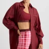 Hot Aje ATHLETICA Windbreaker Shirt 406 Plum Red