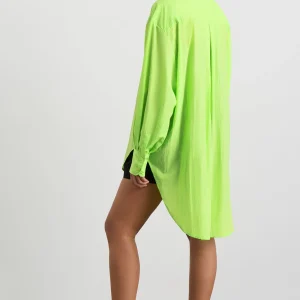Fashion Aje ATHLETICA Windbreaker Shirt 406 Lime Green