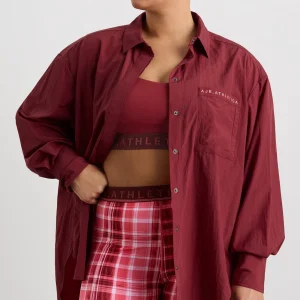 Hot Aje ATHLETICA Windbreaker Shirt 406 Plum Red