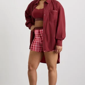 Hot Aje ATHLETICA Windbreaker Shirt 406 Plum Red