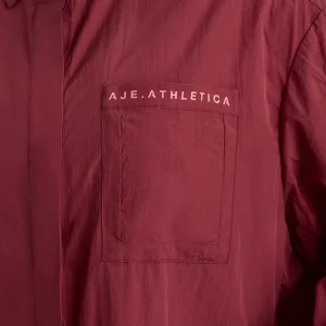 Hot Aje ATHLETICA Windbreaker Shirt 406 Plum Red