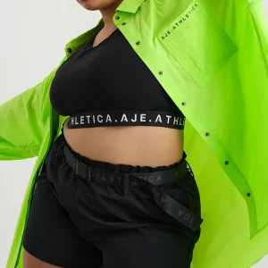 Fashion Aje ATHLETICA Windbreaker Shirt 406 Lime Green