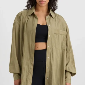 Best Sale Aje ATHLETICA Windbreaker Shirt 406 Soft Khaki/Black