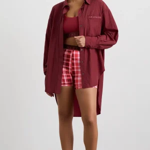 Hot Aje ATHLETICA Windbreaker Shirt 406 Plum Red