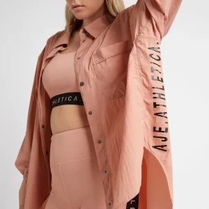 New Aje ATHLETICA Windbreaker Shirt 406 Sunset Pink