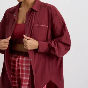 Hot Aje ATHLETICA Windbreaker Shirt 406 Plum Red