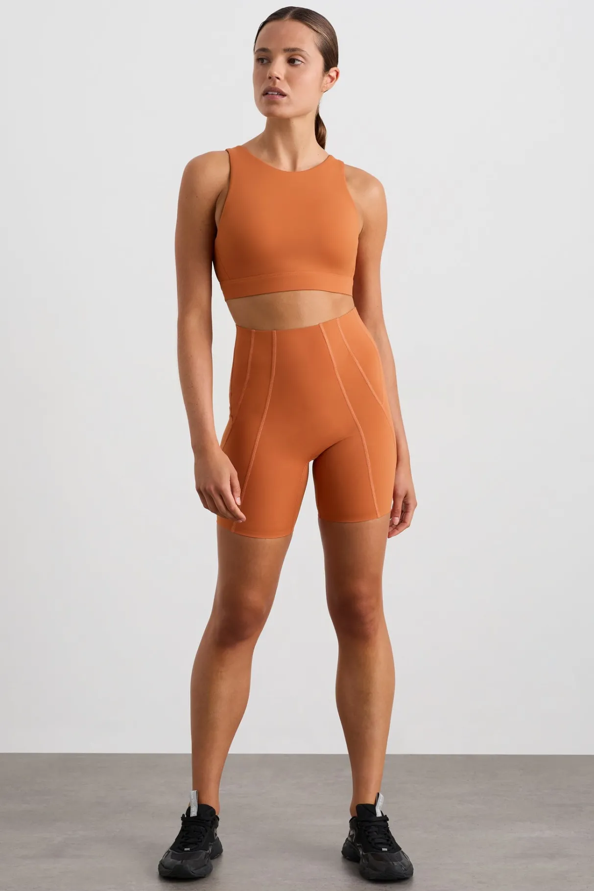 winding_road_high_neck_bra__0.webp Clearance Aje ATHLETICA Winding Road High Neck Bra 364 Copper Orange