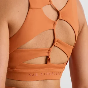 Clearance Aje ATHLETICA Winding Road High Neck Bra 364 Copper Orange