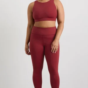 Discount Aje ATHLETICA Winding Road High Neck Bra 364 Plum Red