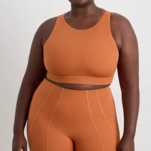 Clearance Aje ATHLETICA Winding Road High Neck Bra 364 Copper Orange