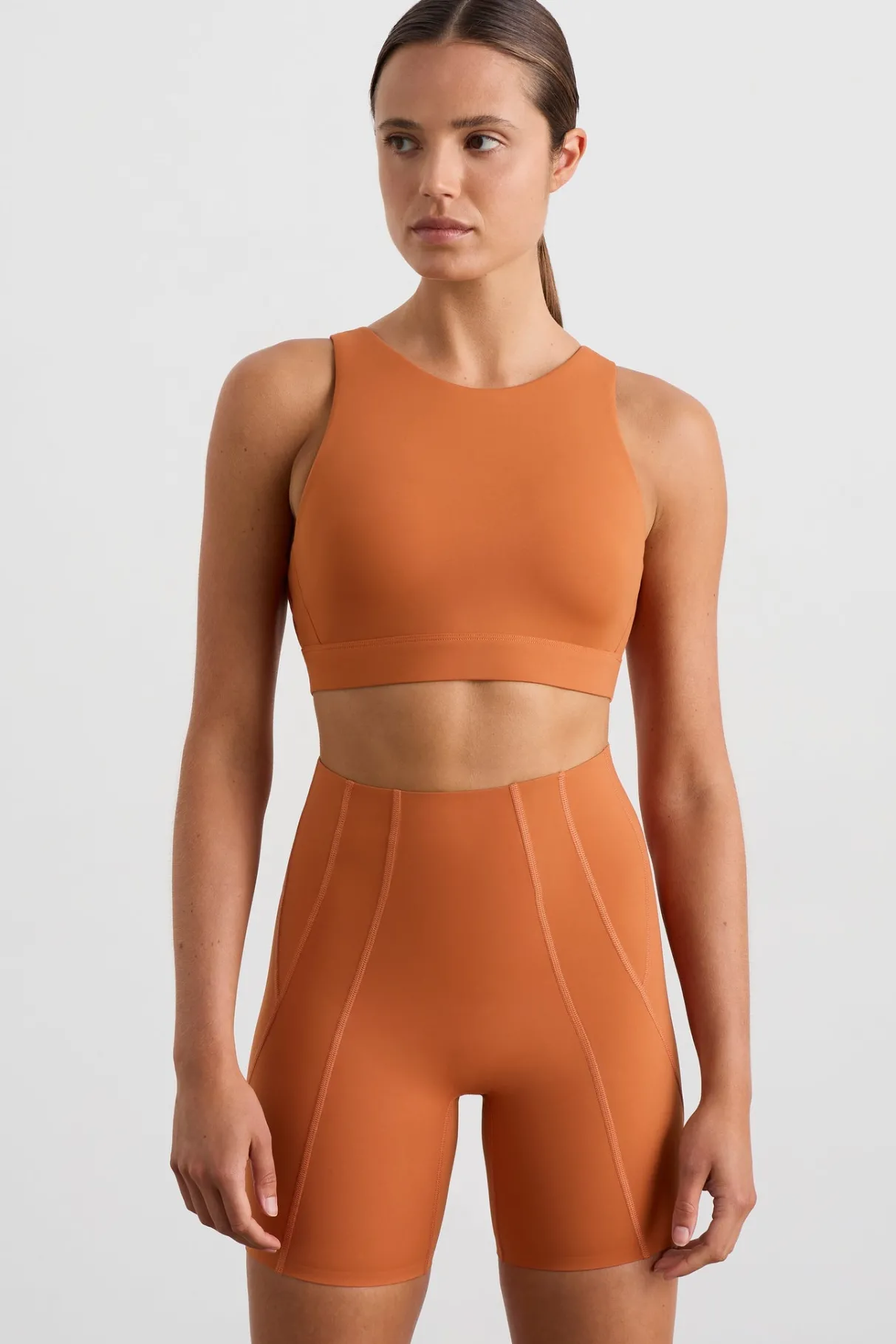 winding_road_high_neck_bra__2.webp Clearance Aje ATHLETICA Winding Road High Neck Bra 364 Copper Orange