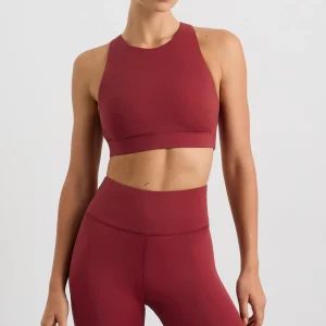 Discount Aje ATHLETICA Winding Road High Neck Bra 364 Plum Red