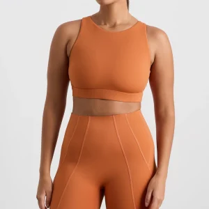 Clearance Aje ATHLETICA Winding Road High Neck Bra 364 Copper Orange