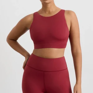 Discount Aje ATHLETICA Winding Road High Neck Bra 364 Plum Red