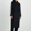 Best Aje ATHLETICA Wool Blend Long Line Coat 773 Black