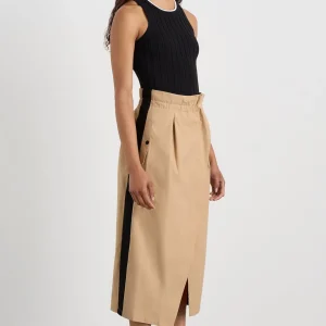Clearance Aje ATHLETICA Wrap Contrast Skirt 615 Natural Tan / Black