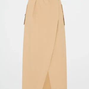 Clearance Aje ATHLETICA Wrap Contrast Skirt 615 Natural Tan / Black