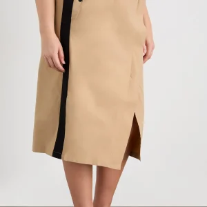 Clearance Aje ATHLETICA Wrap Contrast Skirt 615 Natural Tan / Black