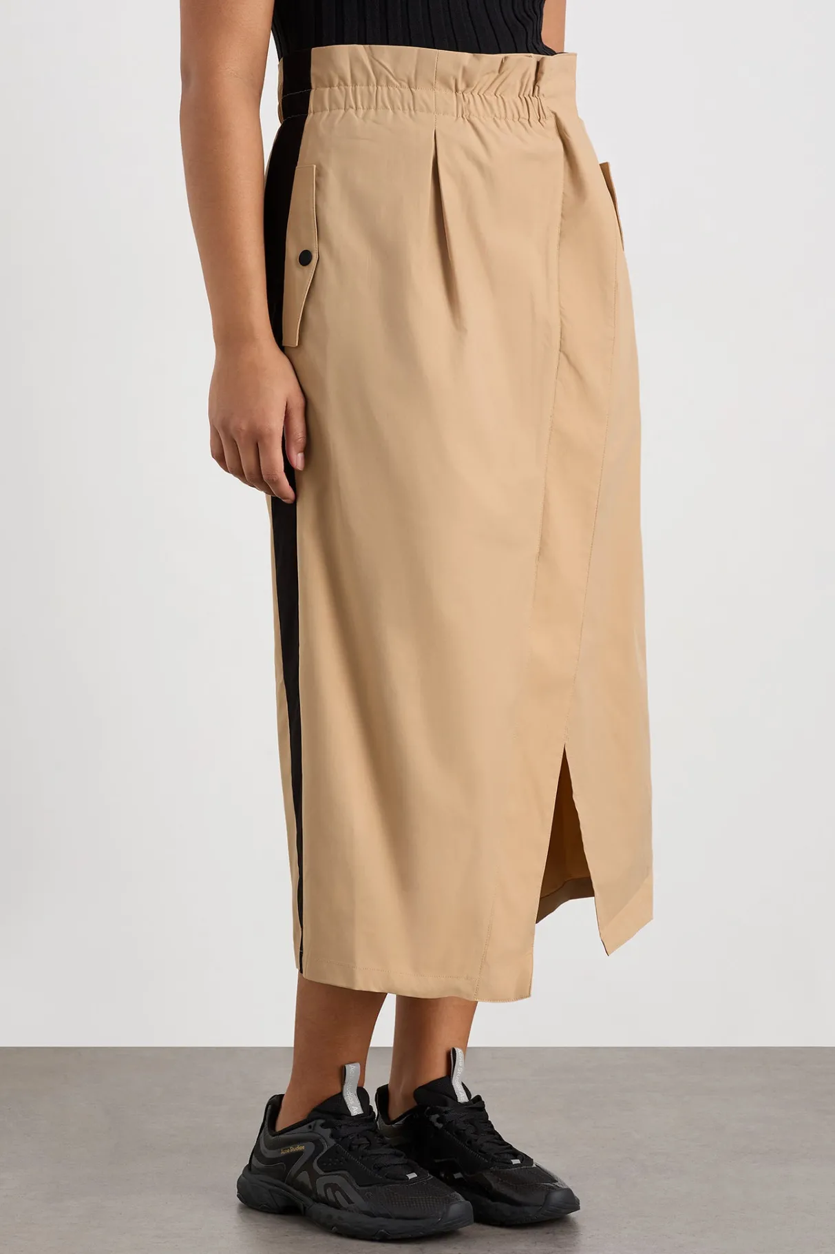 wrap_contrast_skirt__6.webp Clearance Aje ATHLETICA Wrap Contrast Skirt 615 Natural Tan / Black