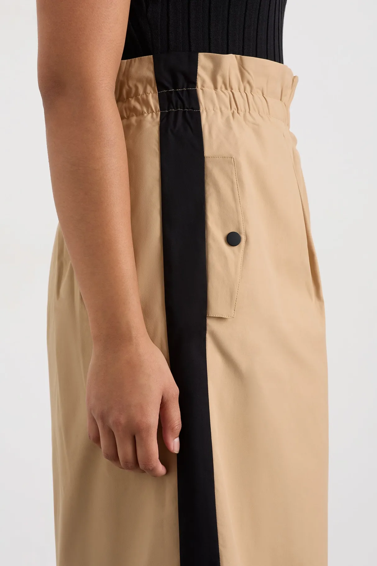 wrap_contrast_skirt__7.webp Clearance Aje ATHLETICA Wrap Contrast Skirt 615 Natural Tan / Black