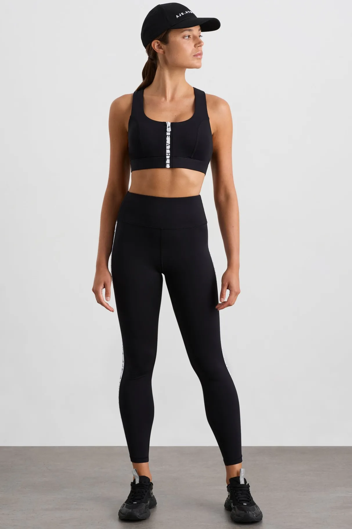 zip_front_logo_mesh_bra__1.webp Cheap Aje ATHLETICA Zip Front Logo Mesh Bra 329 Black