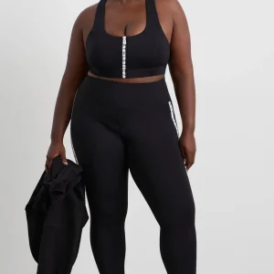 Cheap Aje ATHLETICA Zip Front Logo Mesh Bra 329 Black