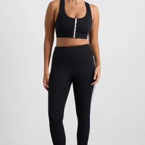Cheap Aje ATHLETICA Zip Front Logo Mesh Bra 329 Black