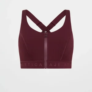 Flash Sale Aje ATHLETICA Zip Front Logotape Sports Bra 319 Burgundy
