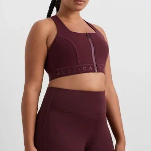 Flash Sale Aje ATHLETICA Zip Front Logotape Sports Bra 319 Burgundy