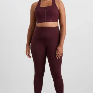 Flash Sale Aje ATHLETICA Zip Front Logotape Sports Bra 319 Burgundy