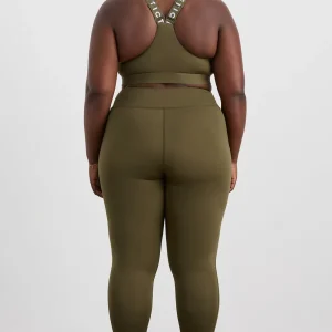 Best Sale Aje ATHLETICA Zip Front Sports Bra 304 Deep Khaki