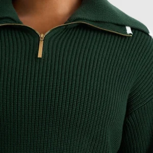 Store Aje ATHLETICA 1/4 Zip Ribbed Knit Jumper 431 Pine Green