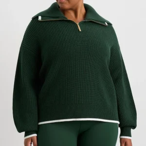 Store Aje ATHLETICA 1/4 Zip Ribbed Knit Jumper 431 Pine Green