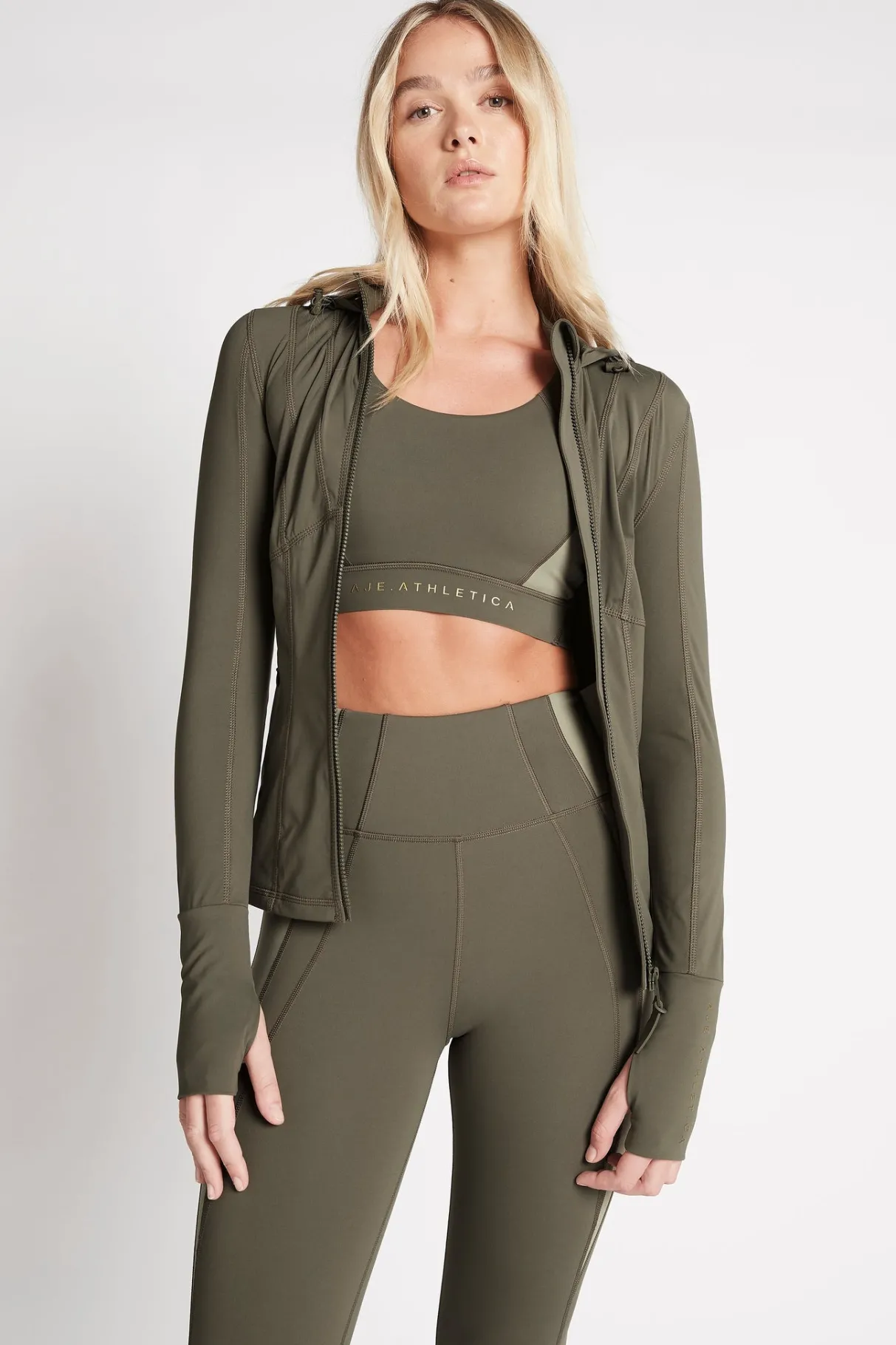 zip_up_jacket__5.webp Outlet Aje ATHLETICA Zip Up Jacket 709 Forest Green/Sage